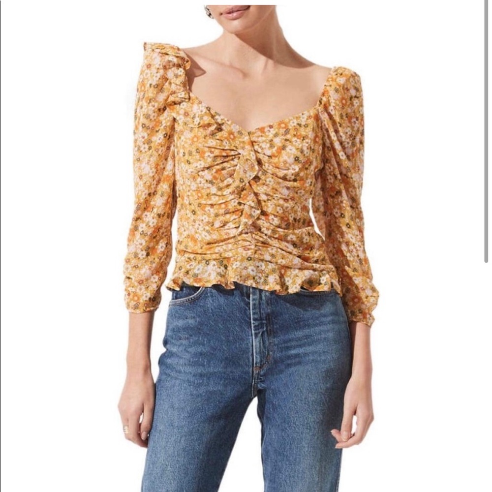 ASTR the Label ruched long sleeve top XS